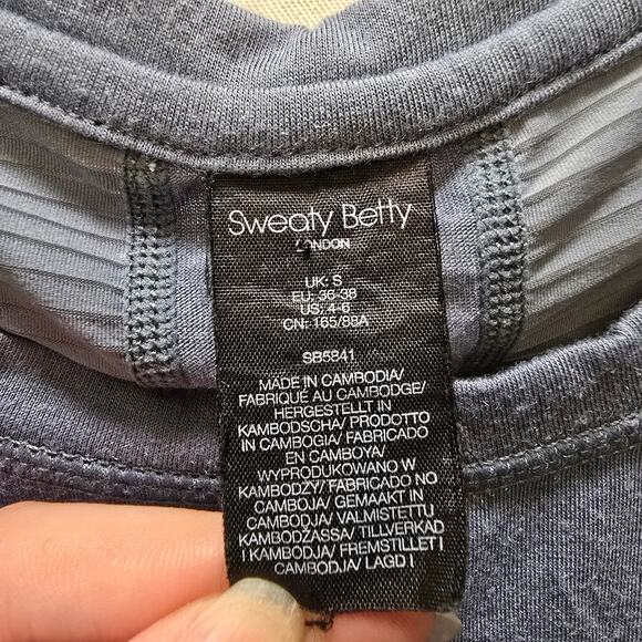 Sweaty Betty London blue racerback athleisure tank size 4-6 small athletic - Picture 2 of 9